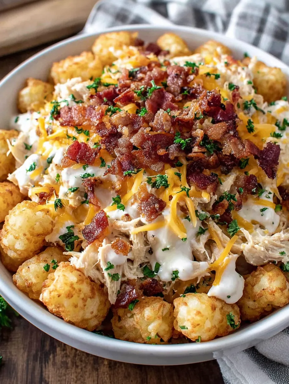 A bowl of chicken bacon ranch casserole.