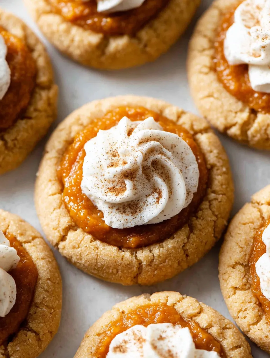 Pumpkin pie cookies with white frosting.