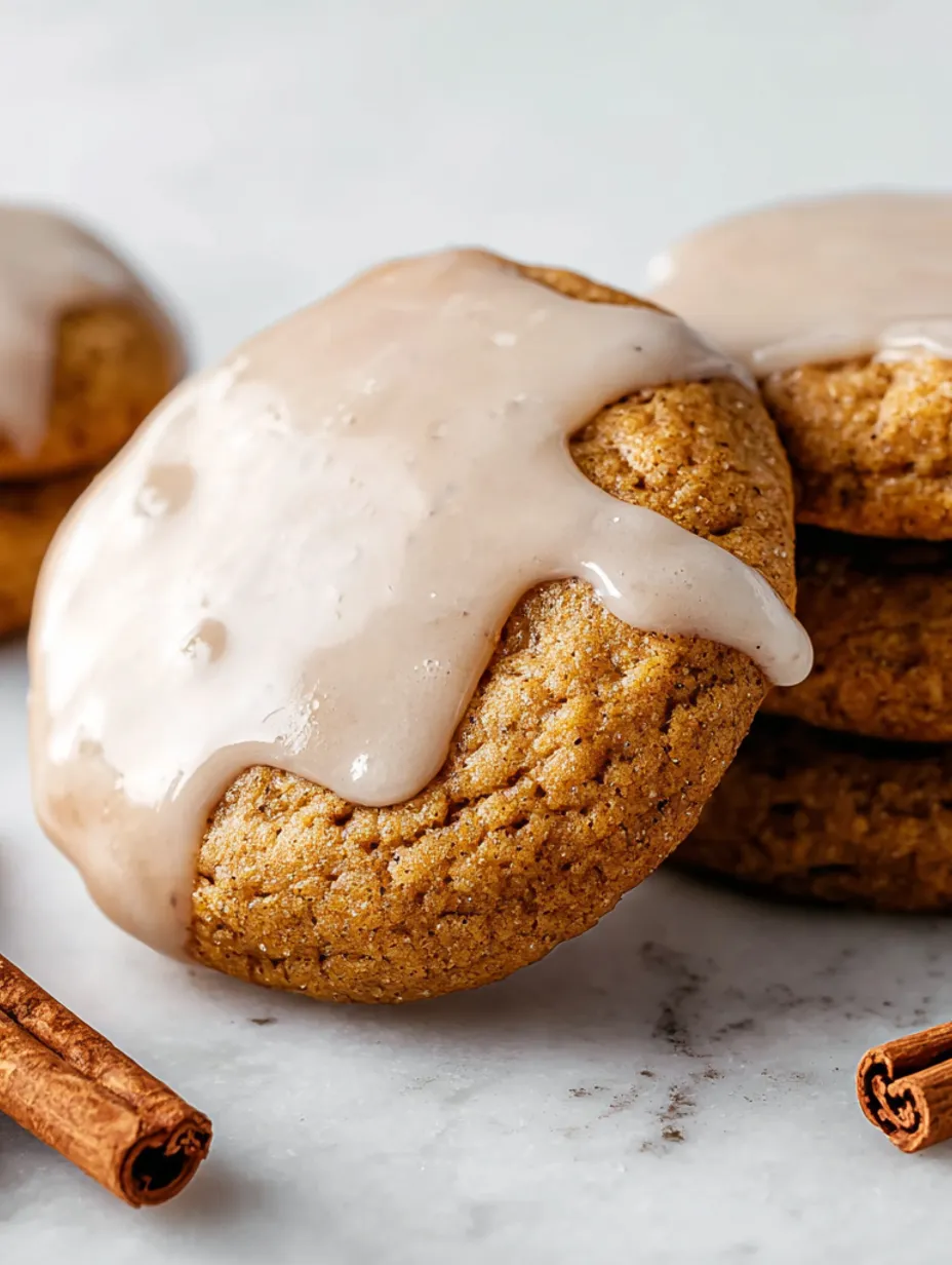 Pumpkin spice cookies with icing.