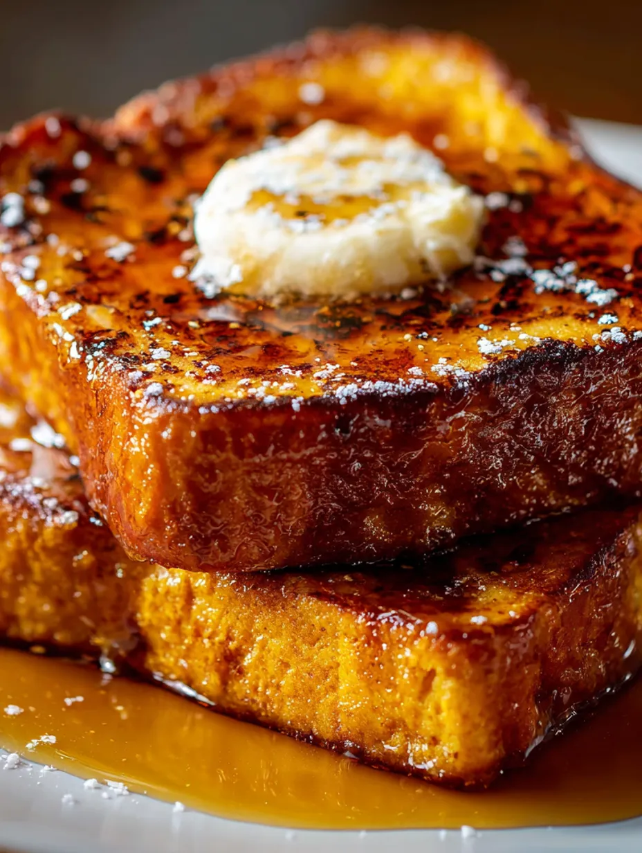 French toast with butter and syrup.