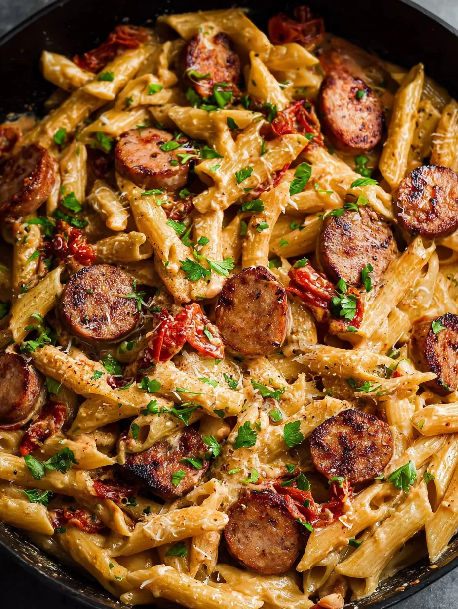 A dish of Cajun Sausage Pasta.