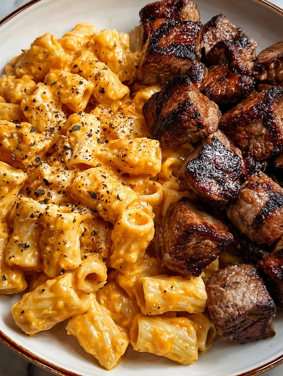 A plate of food with pasta and meat.