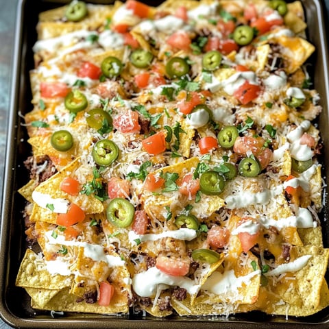 Une grande plaque couverte de nachos croustillants empilés.