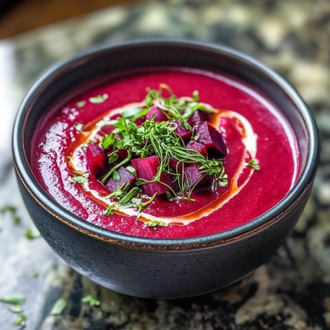 Une simple et délicieuse soupe de beets.