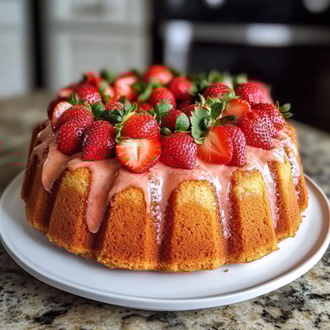 A strawberry tart sitting on a tray.